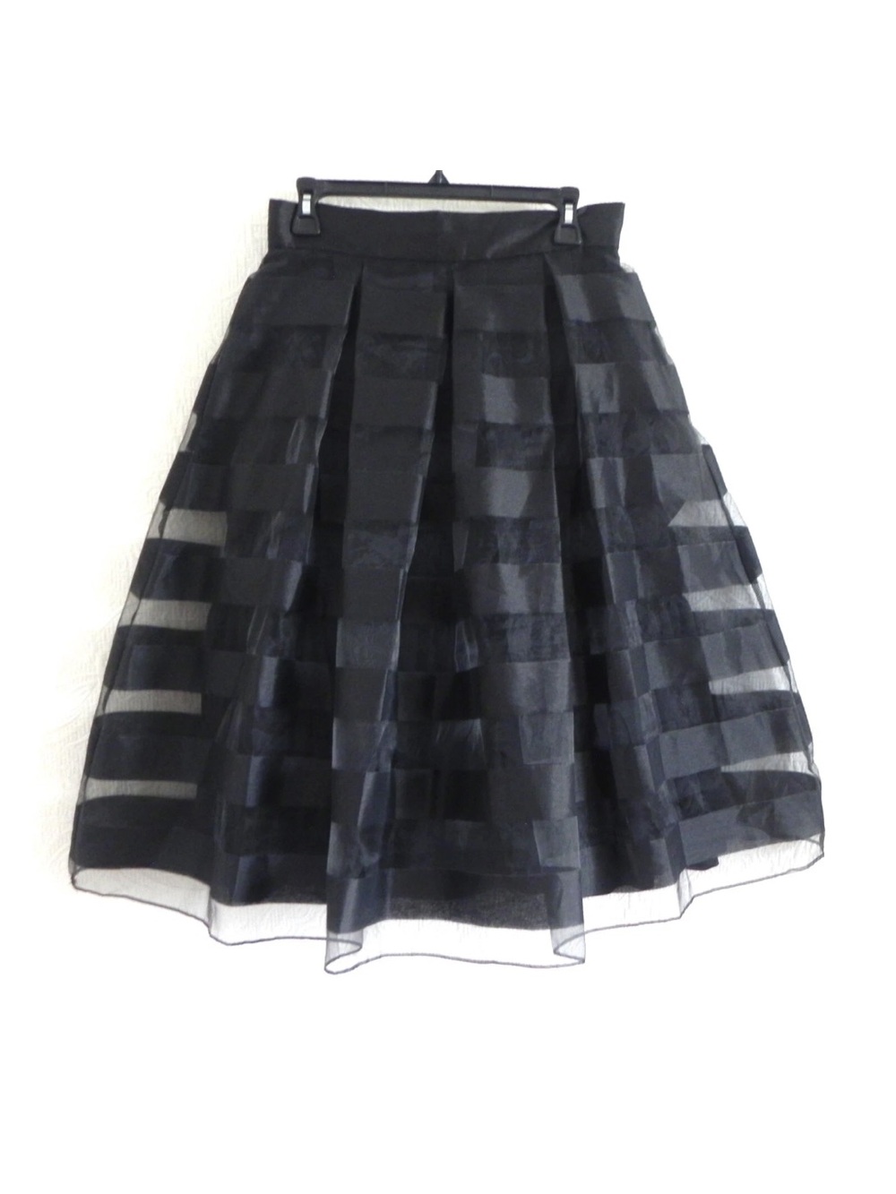 Black Layered A-Line Midi Skirt Ronnie Nicole Evenings Size 10 NWT